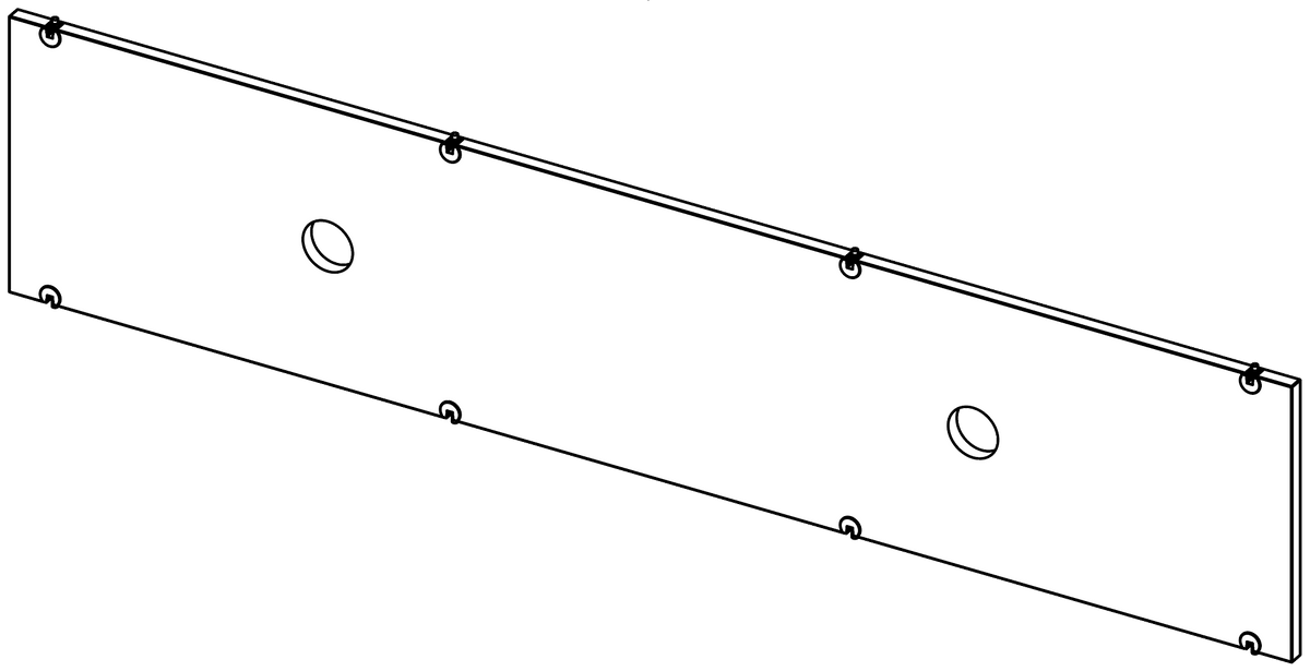 LADR Cupboard Back 1600w x 350h - Cable Managed
