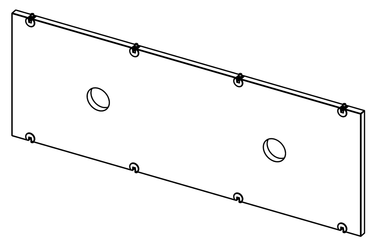 LADR Cupboard Back 1000w x 350h - Cable Managed