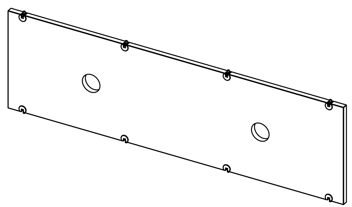 LADR Cupboard Back 1200w x 350h - Cable Managed