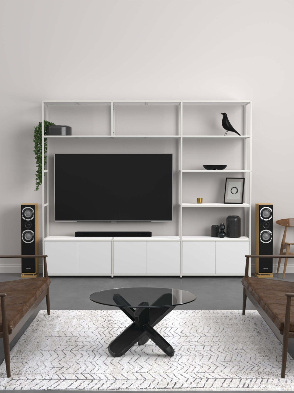 Heslerton | Modular TV Unit With Shelves And Cupboards | Shelved